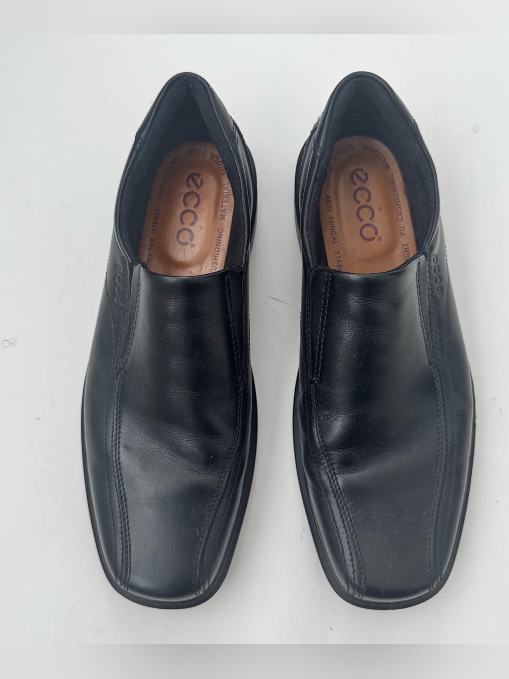 ECCO Helsinki Black Leather Slip On Loafers Dress Shoes Men's Size 11-11.5 EU 45
